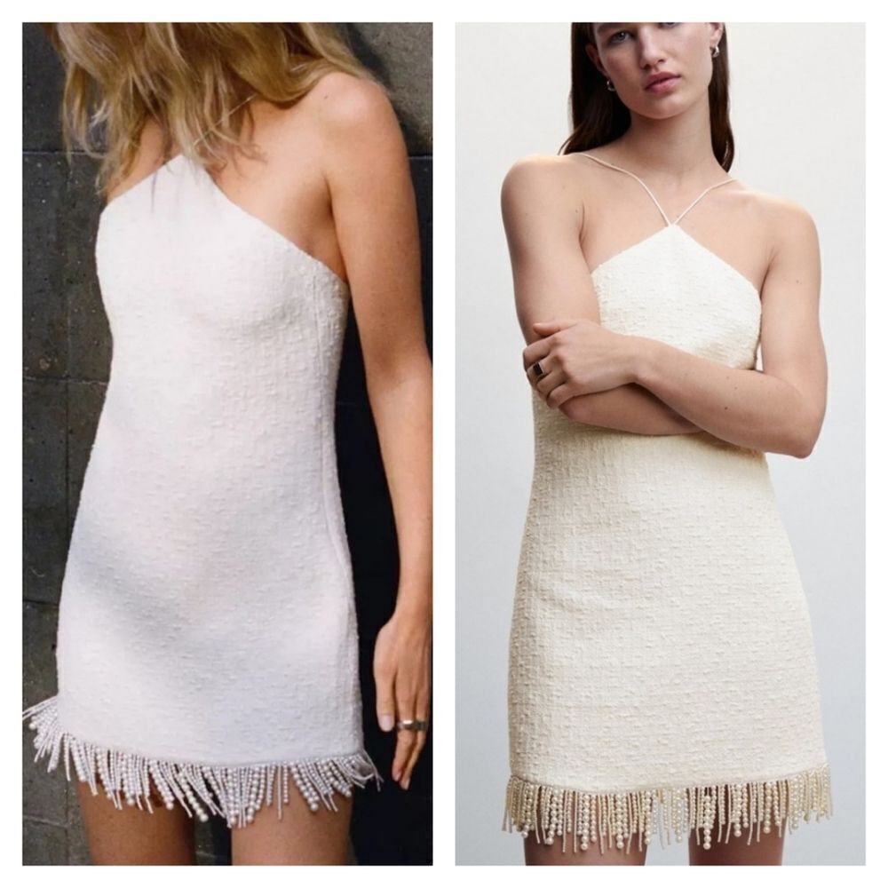 Jason Wu Textured Halter Pearl Strand Mini Dress - Picture 15 of 16